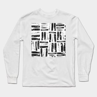 Textured marker hand drawn vertical horizontal lines Long Sleeve T-Shirt